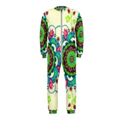 Mandala Flowers, Abstract, Butterflies, Floral, Pattern Onepiece Jumpsuit (kids)