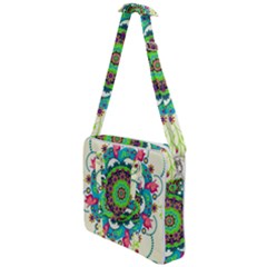 Mandala Flowers, Abstract, Butterflies, Floral, Pattern Cross Body Office Bag by kyorashop23