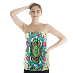 Mandala Flowers, Abstract, Butterflies, Floral, Pattern Strapless Top by kyorashop23