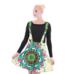 Mandala Flowers, Abstract, Butterflies, Floral, Pattern Suspender Skater Skirt by kyorashop23