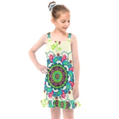 Mandala Flowers, Abstract, Butterflies, Floral, Pattern Kids  Overall Dress by kyorashop23