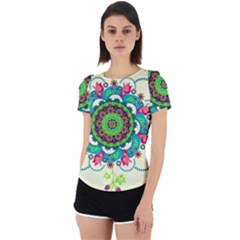 Mandala Flowers, Abstract, Butterflies, Floral, Pattern Back Cut Out Sport T-shirt by kyorashop23