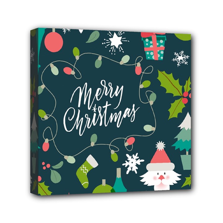 Merry Christmas, Happy New Year, Christmas Seamless Texture Mini Canvas 6  x 6  (Stretched)