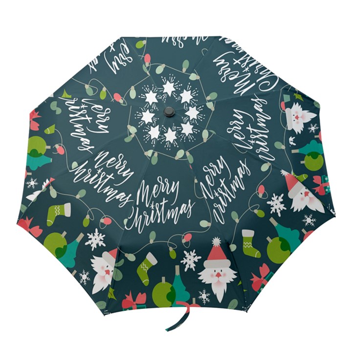 Merry Christmas, Happy New Year, Christmas Seamless Texture Folding Umbrellas