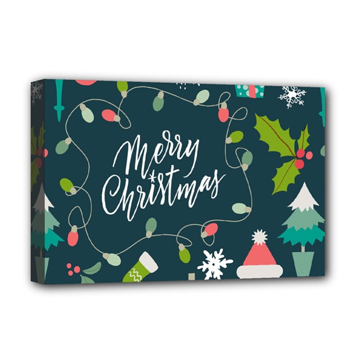 Merry Christmas, Happy New Year, Christmas Seamless Texture Deluxe Canvas 18  x 12  (Stretched)