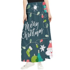 Merry Christmas, Happy New Year, Christmas Seamless Texture Maxi Chiffon Skirt by kyorashop23