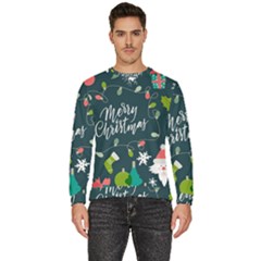 Merry Christmas, Happy New Year, Christmas Seamless Texture Men s Fleece Sweatshirt