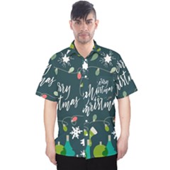 Merry Christmas, Happy New Year, Christmas Seamless Texture Men s Hawaii Shirt