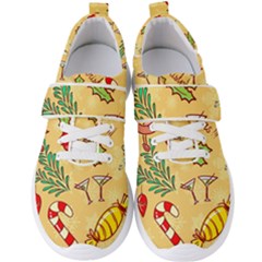 Merry Christmas, New Year Backgrounds, Happy New Year Men s Velcro Strap Shoes by kyorashop23