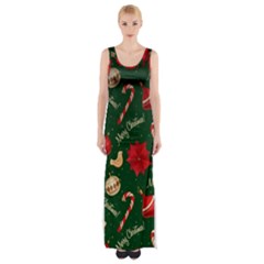 Merry Christmas Thigh Split Maxi Dress by kyorashop23