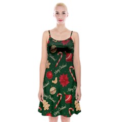 Merry Christmas Spaghetti Strap Velvet Dress