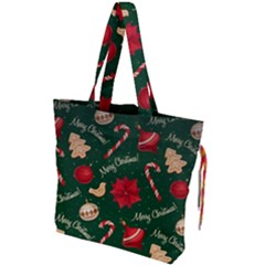 Merry Christmas Drawstring Tote Bag