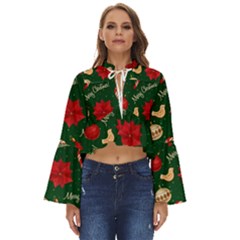 Merry Christmas Boho Long Bell Sleeve Top