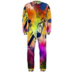 Music Texture, Grunge Music Background Onepiece Jumpsuit (men)