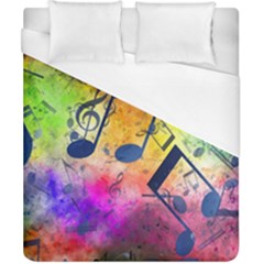 Music Texture, Grunge Music Background Duvet Cover (california King Size) by kyorashop23