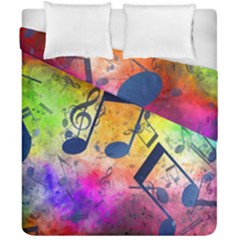 Music Texture, Grunge Music Background Duvet Cover Double Side (california King Size) by kyorashop23