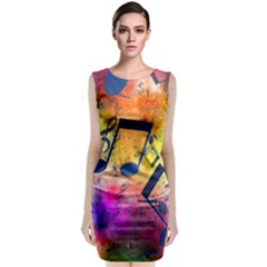 Music Texture, Grunge Music Background Sleeveless Velvet Midi Dress