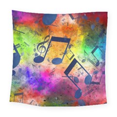 Music Texture, Grunge Music Background Square Tapestry (large)