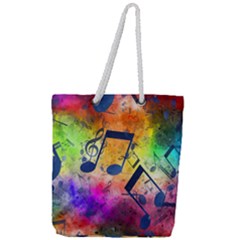 Music Texture, Grunge Music Background Full Print Rope Handle Tote (large) by kyorashop23