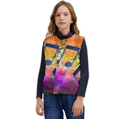 Music Texture, Grunge Music Background Kid s Button Up Puffer Vest	