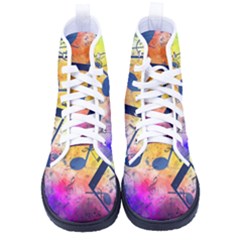 Music Texture, Grunge Music Background Men s High-top Canvas Sneakers by kyorashop23