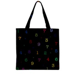 Numbers, Math, Keyboard Zipper Grocery Tote Bag by kyorashop23