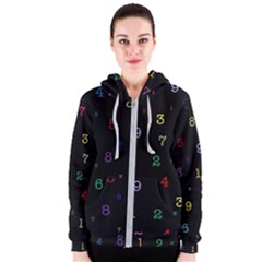 Numbers, Math, Keyboard Women s Zipper Hoodie