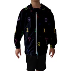 Numbers, Math, Keyboard Kids  Hooded Windbreaker