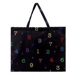 Numbers, Math, Keyboard Zipper Large Tote Bag by kyorashop23