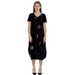 Numbers, Math, Keyboard T-shirt Midi Dress With Pockets by kyorashop23