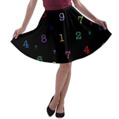 Numbers, Math, Keyboard A-line Skater Skirt by kyorashop23