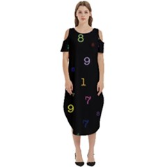 Numbers, Math, Keyboard Cold Shoulder Loose Fit Dress With Pockets by kyorashop23