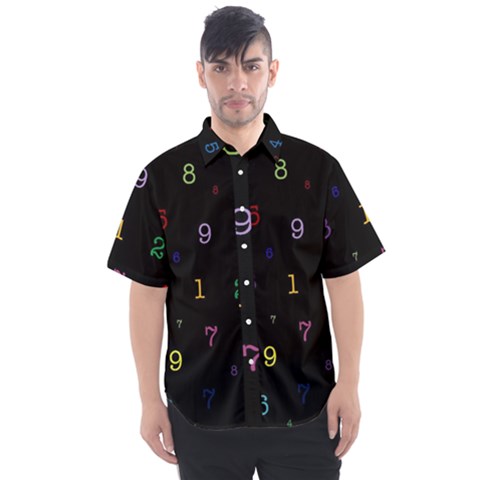 Numbers, Math, Keyboard Men s Short Sleeve Shirt by kyorashop23