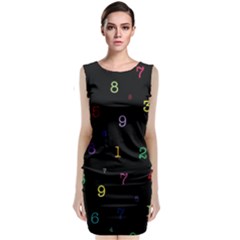 Numbers, Math, Keyboard Sleeveless Velvet Midi Dress