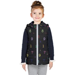 Numbers, Math, Keyboard Kids  Hooded Puffer Vest