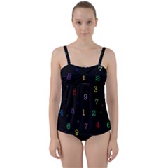 Numbers, Math, Keyboard Twist Front Tankini Set by kyorashop23