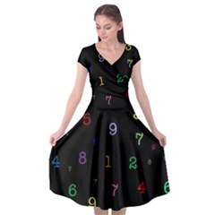 Numbers, Math, Keyboard Cap Sleeve Wrap Front Dress by kyorashop23