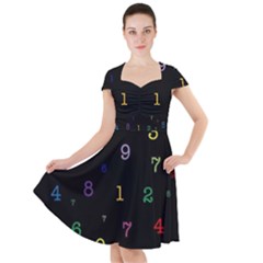 Numbers, Math, Keyboard Cap Sleeve Midi Dress by kyorashop23