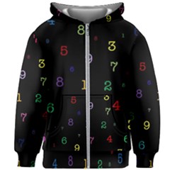 Numbers, Math, Keyboard Kids  Zipper Hoodie Without Drawstring