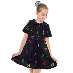 Numbers, Math, Keyboard Kids  Short Sleeve Shirt Dress by kyorashop23