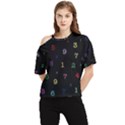 Numbers, Math, Keyboard One Shoulder Cut Out T-Shirt View1