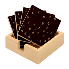 Numbers, Math, Keyboard Bamboo Coaster Set by kyorashop23