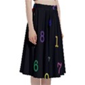 Numbers, Math, Keyboard A-Line Full Circle Midi Skirt With Pocket View3