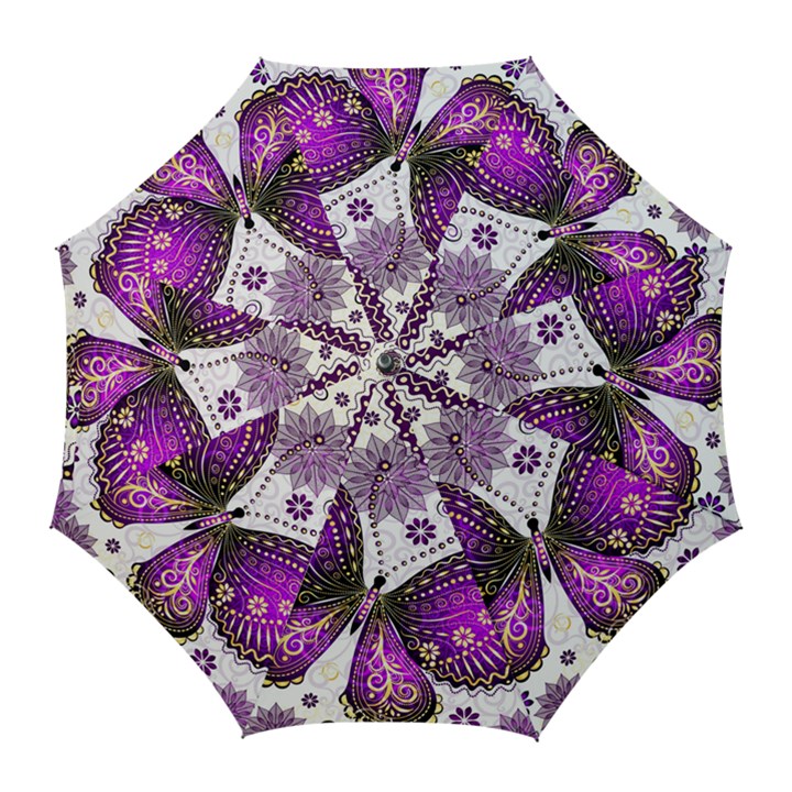 Purple Butterflies, Abstract, Floral, Flowers Golf Umbrellas