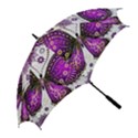 Purple Butterflies, Abstract, Floral, Flowers Golf Umbrellas View2