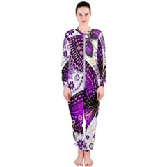 Purple Butterflies, Abstract, Floral, Flowers Onepiece Jumpsuit (ladies)