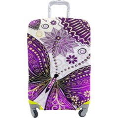 Purple Butterflies, Abstract, Floral, Flowers Luggage Cover (large)