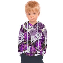 Purple Butterflies, Abstract, Floral, Flowers Kids  Overhead Hoodie