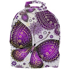 Purple Butterflies, Abstract, Floral, Flowers Mini Full Print Backpack by kyorashop23