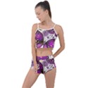 Purple Butterflies, Abstract, Floral, Flowers Summer Cropped Co-Ord Set View1